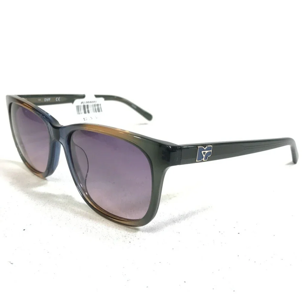 Diane von Furstenberg Sunglasses DVF662S SYLVIA Blue Brown Green Purple Lenses